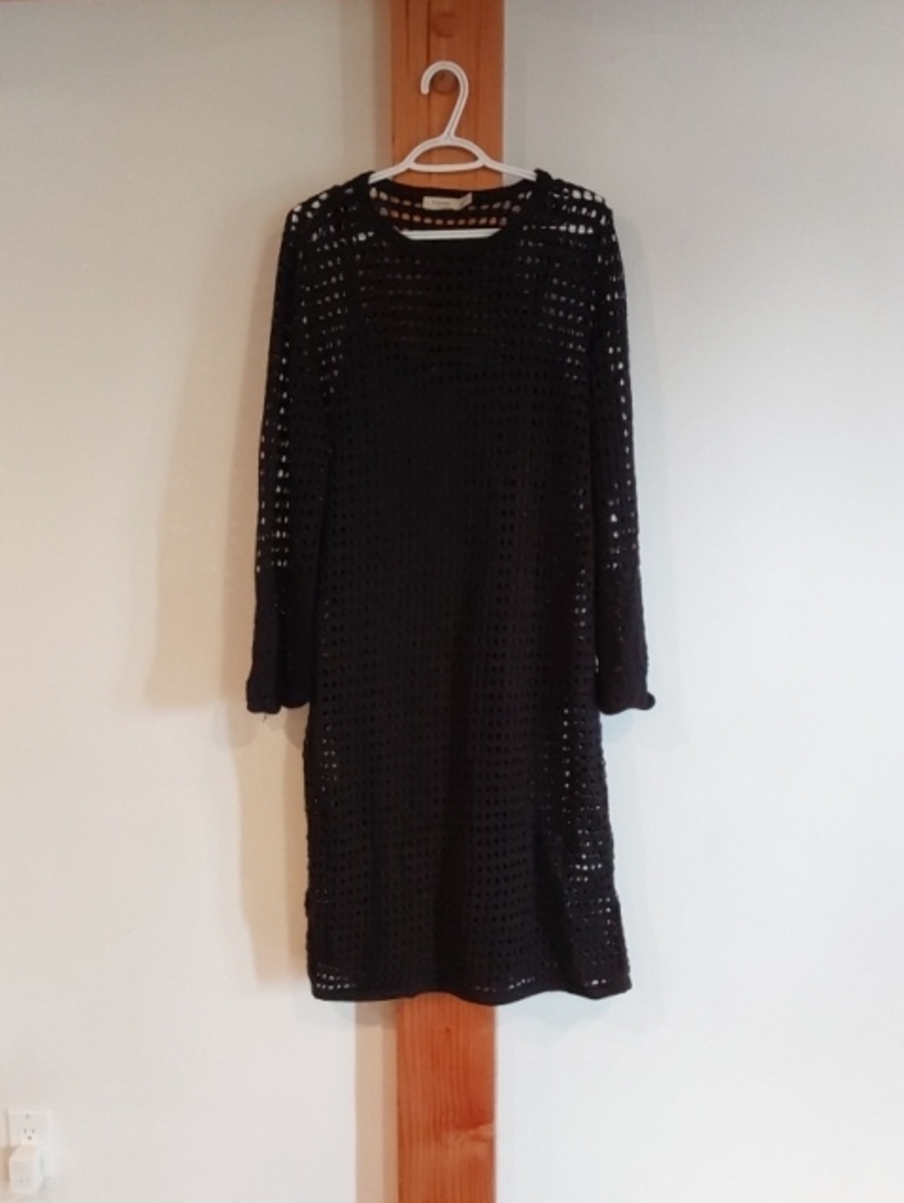 Black Crochet Midi Dress by Fransa Denmark